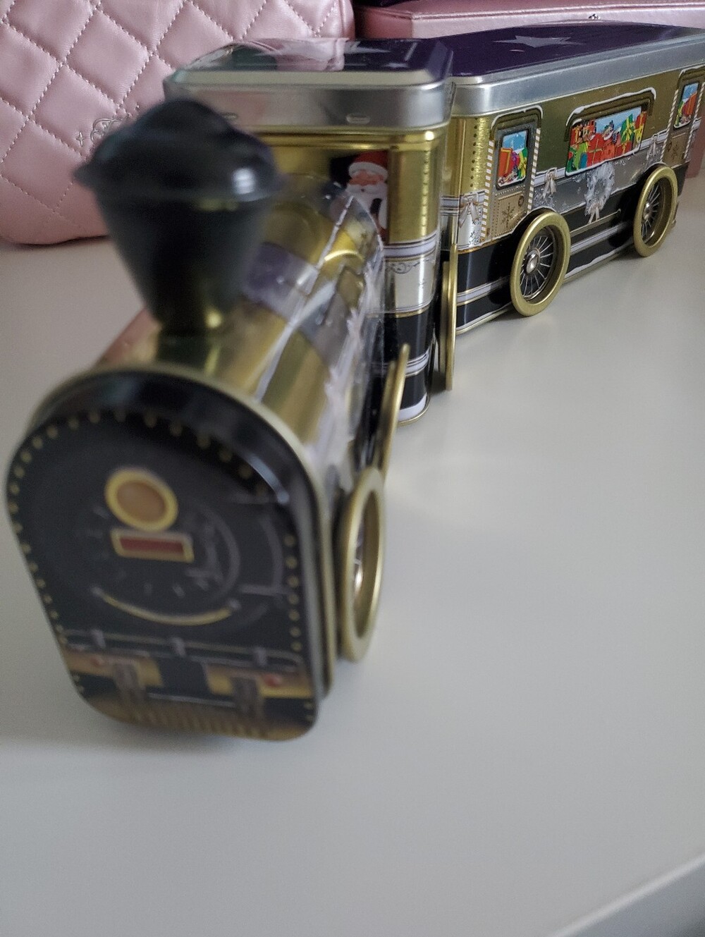 Santa Express Metal Tin Train | Christmas Cookie Box